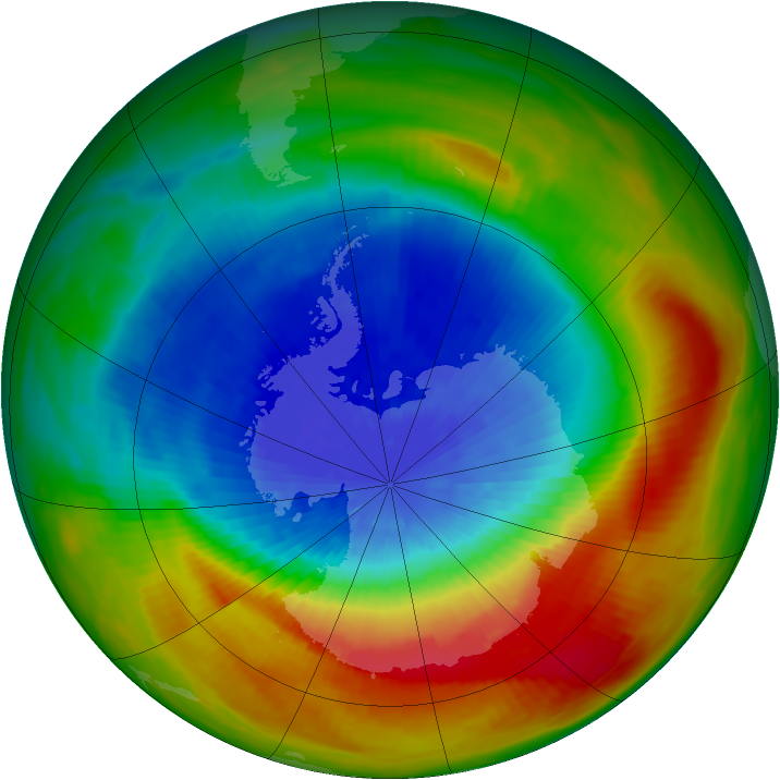 Antarctic ozone map for 26 September 1988